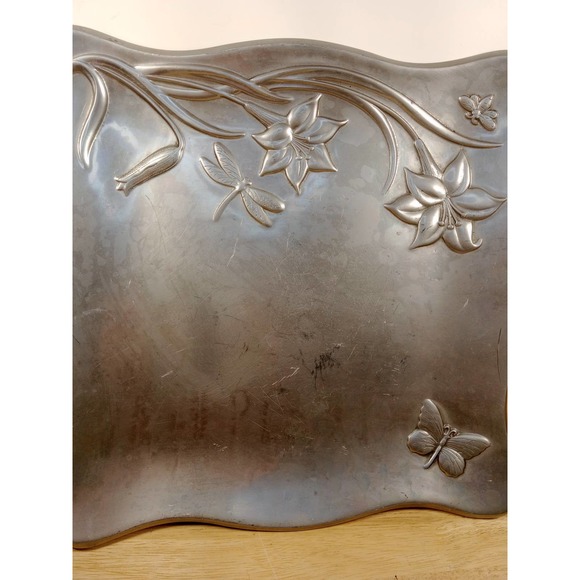 LENOX BUTTERFLY MEADOW METAL SERVE WARE ALL PURPOSE SERVING TRAY 13 INCHES - Picture 1 of 5